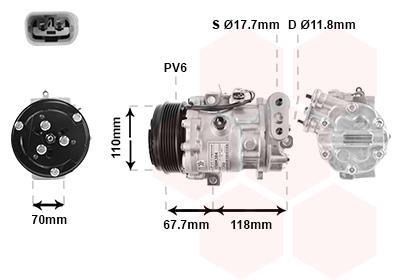 Compresseur, climatisation VAN WEZEL ref. 1700K384