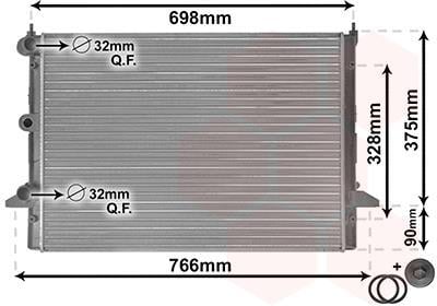 Radiateur moteur (Radiateur de refroidissement) VAN WEZEL ref. 18002396