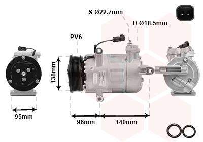 Compresseur, climatisation VAN WEZEL 1800K635