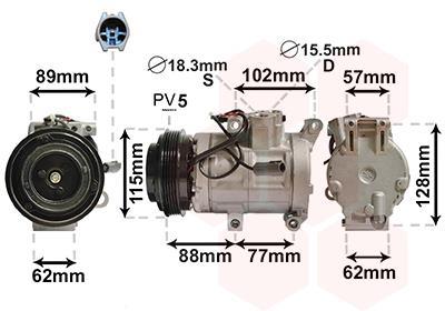 Compresseur, climatisation VAN WEZEL 2700K276