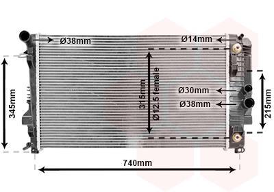 Radiador motor VAN WEZEL ref. 30002460