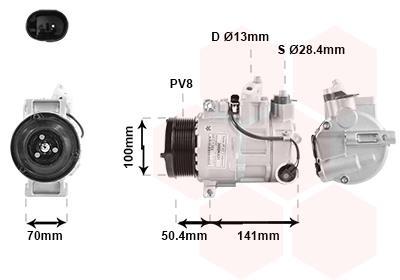 Compresseur, climatisation VAN WEZEL 3000K431