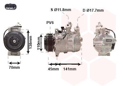 Compresseur, climatisation VAN WEZEL 3001K711