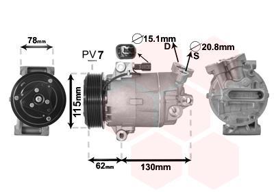 Compresseur, climatisation VAN WEZEL ref. 3300K386