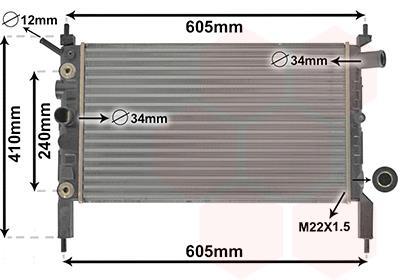 Radiateur moteur (Radiateur de refroidissement) VAN WEZEL ref. 37002026