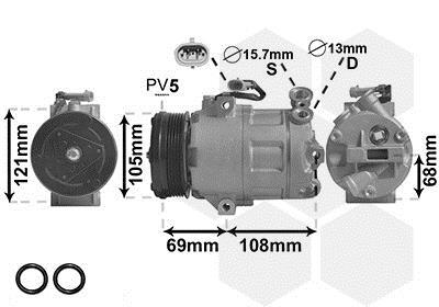 Compresseur, climatisation VAN WEZEL 3700K138