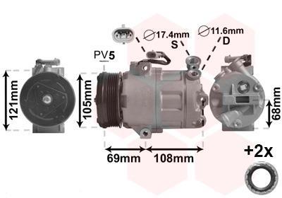 Compresseur, climatisation VAN WEZEL ref. 3700K316
