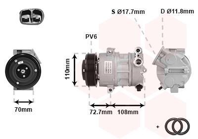 Compresseur, climatisation VAN WEZEL ref. 3700K419