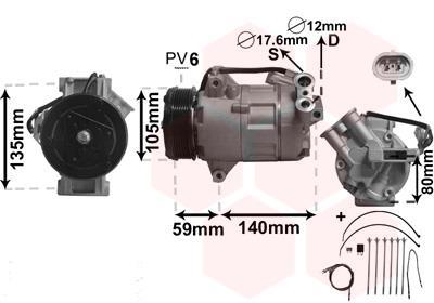 Compresseur, climatisation VAN WEZEL ref. 3700K437