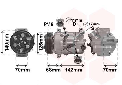 Compresseur, climatisation VAN WEZEL 3701K702