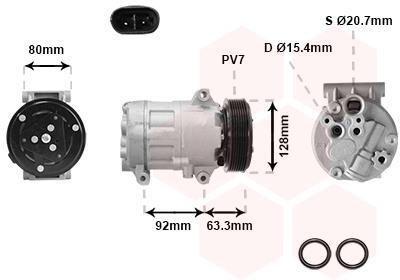 Compresseur, climatisation VAN WEZEL 4300K369
