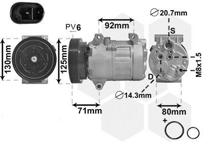 Compresseur, climatisation VAN WEZEL 4300K441