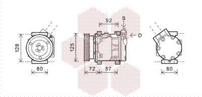 Compresseur, climatisation VAN WEZEL 4300K468