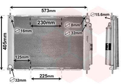 Module de refroidissement (Radiateur et condenseur de climatisation) VAN WEZEL ref. 4300M500