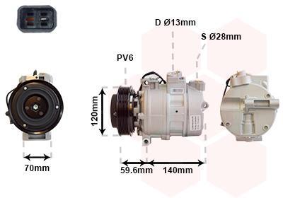 Compresseur, climatisation VAN WEZEL 4700K065