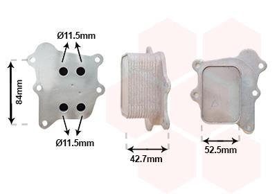 Radiador de aceite, aceite motor VAN WEZEL ref. 52013700