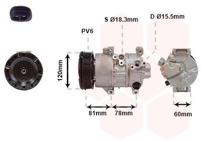 Compresseur, climatisation VAN WEZEL ref. 5300K581