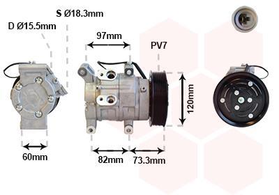 Compresseur, climatisation VAN WEZEL 5300K625