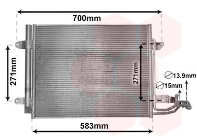 Condenseur, climatisation (Radiateur de climatisation) VAN WEZEL ref. 58005211