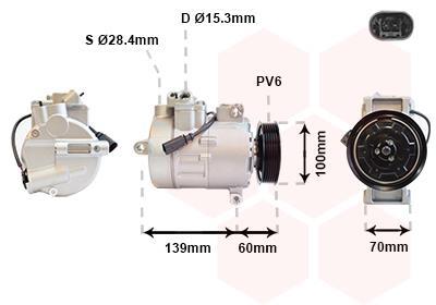 Compresseur, climatisation VAN WEZEL ref. 5800K356