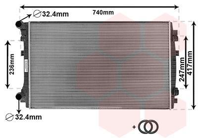Radiateur moteur (Radiateur de refroidissement) VAN WEZEL ref. 58012338