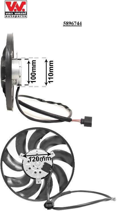 Ventilateur de refroidissement du moteur (Motoventilateur) VAN WEZEL ref. 5896744