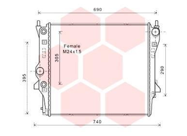 Radiateur moteur (Radiateur de refroidissement) VAN WEZEL ref. 77002053