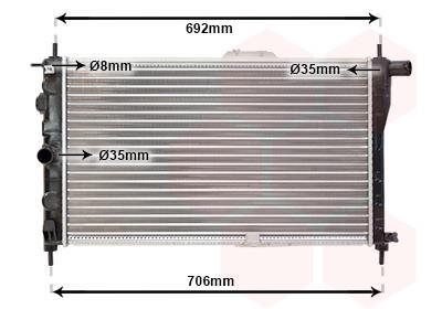 Radiador motor VAN WEZEL ref. 81002001