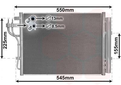 Condenseur, climatisation (Radiateur de climatisation) VAN WEZEL ref. 82005445