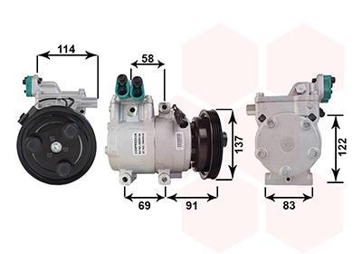 Compresseur, climatisation VAN WEZEL 8200K199