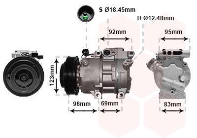 Compresor, aire acondicionado VAN WEZEL ref. 8200K239