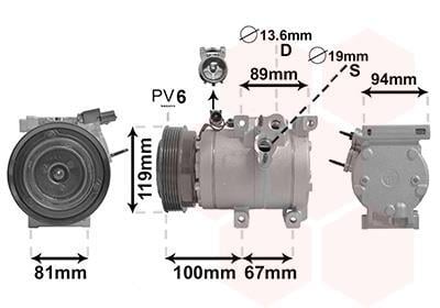 Compresor, aire acondicionado VAN WEZEL ref. 8200K341
