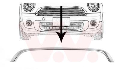 Baguette et bande protectrice, grille de radiateur (Moulure de grille) VAN WEZEL 0508518