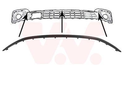 Baguette et bande protectrice, grille de radiateur (Moulure de grille) VAN WEZEL ref. 1766518