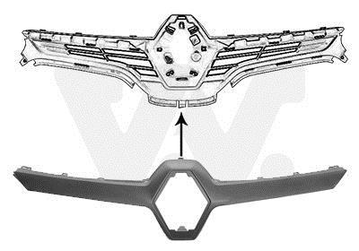 Baguette et bande protectrice, grille de radiateur (Moulure de grille) VAN WEZEL ref. 4382517