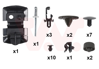 Kit de montagem, capota do motor (Dobradiças e fechos do capô) VAN WEZEL 4422797