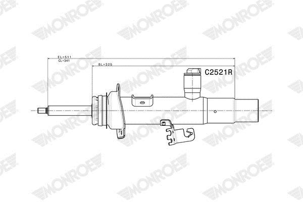 Amortecedor de choques MONROE Monroe RideSense Electronic Suspension - ref. C2521R