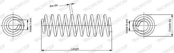 Ressort de suspension (Ressort hélicoïdal) MONROE SP0280
