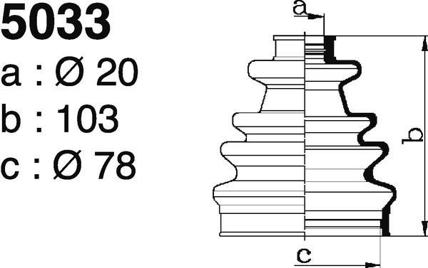 Soufflet de cardan DEPA ref. 5033