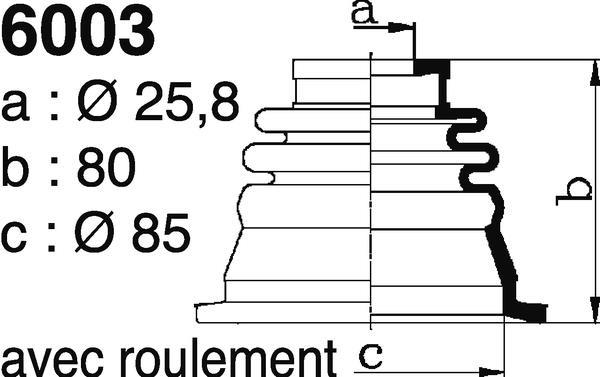 Soufflet de cardan DEPA ref. 6003