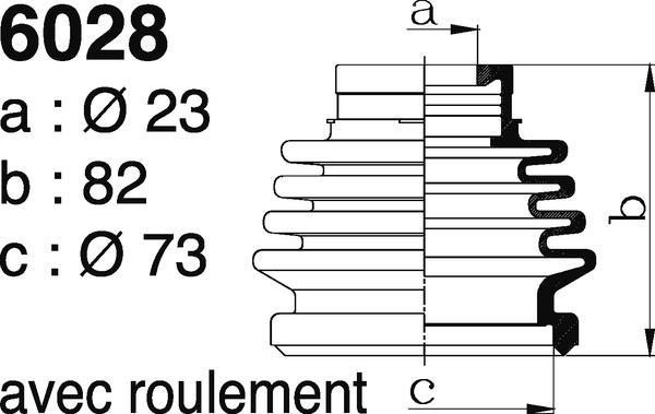 Soufflet de cardan DEPA ref. 6028