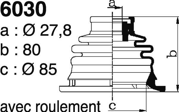 Soufflet de cardan DEPA ref. 6030