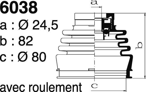 Soufflet de cardan DEPA ref. 6038