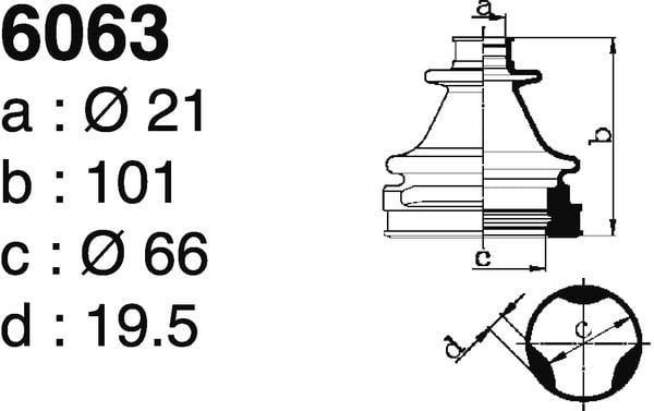 Soufflet de cardan DEPA ref. 6063