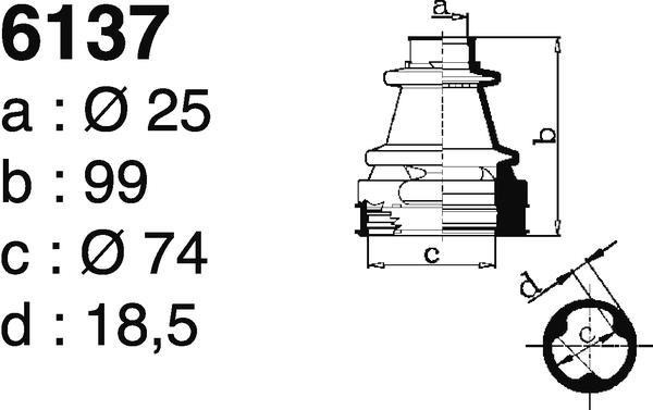 Soufflet de cardan DEPA ref. 6137
