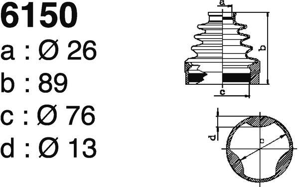 Soufflet de cardan DEPA 6150