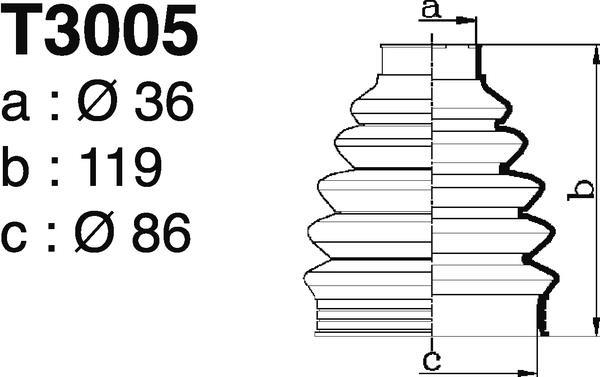 Soufflet de cardan DEPA ref. T3005