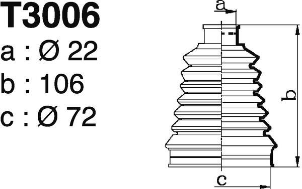 Soufflet de cardan DEPA ref. T3006