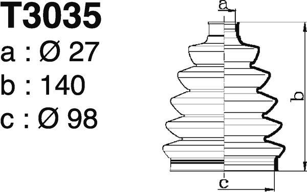 Soufflet de cardan DEPA ref. T3035