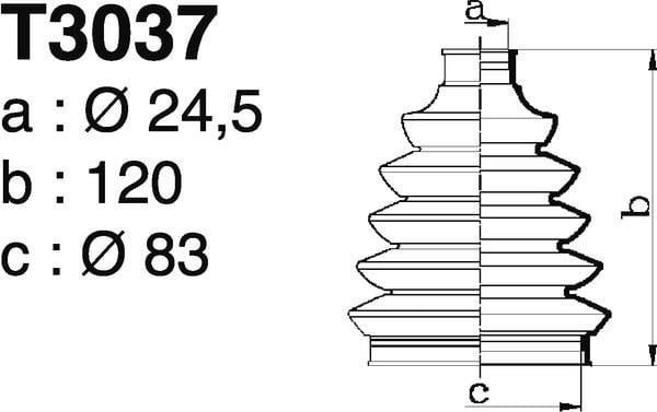 Soufflet de cardan DEPA ref. T3037